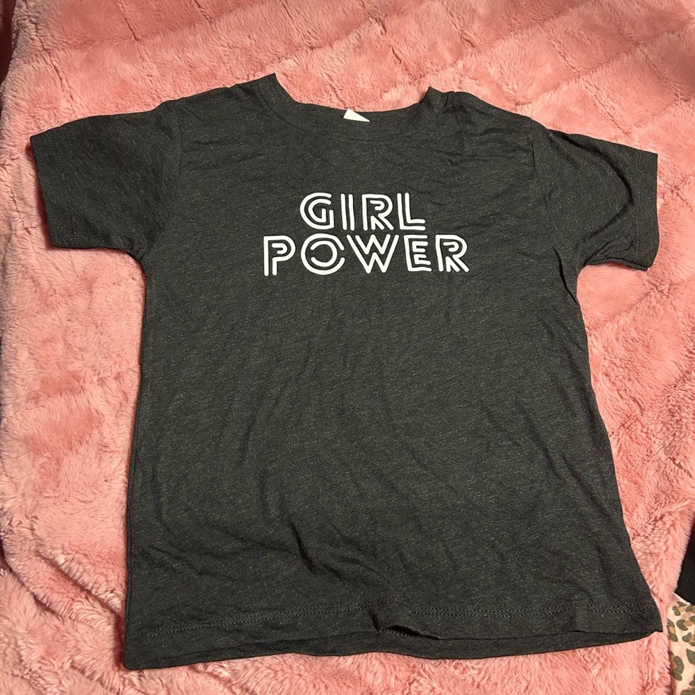 Bella Canvas Charcoal 'Girl Power' Kids Tee